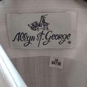 Men's white dress shirt Vintage Allyn St. George  16  34/35 NWOT